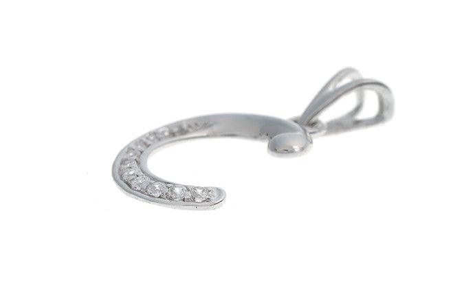 'C' Initial Pendant 18ct White Gold Cubic Zirconia - Gift jewellery - Image 3