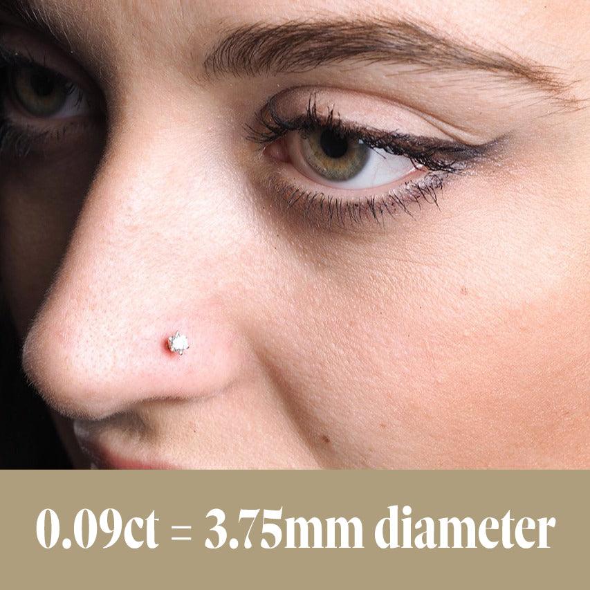 18ct Gold Diamond L Shaped Back Nose Stud (0.01ct - 0.10ct) - Image 10