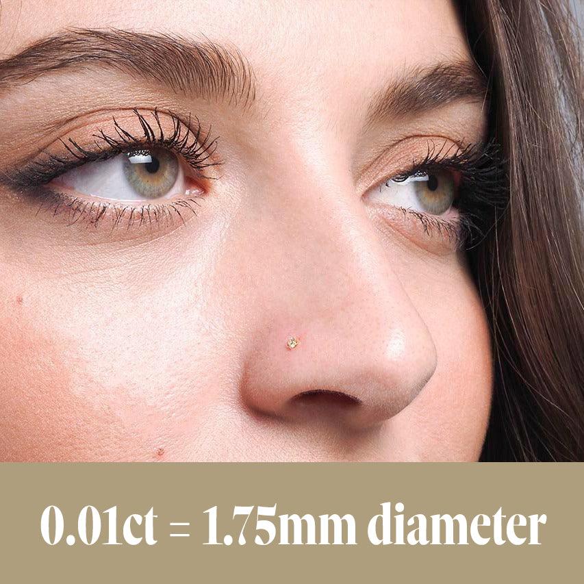 18ct Gold Diamond L Shaped Back Nose Stud (0.01ct - 0.10ct) - Image 4
