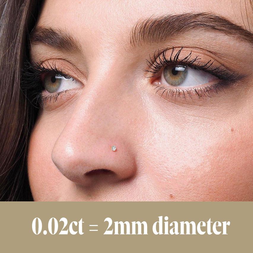 18ct Gold Diamond L Shaped Back Nose Stud (0.01ct - 0.10ct) - Image 5
