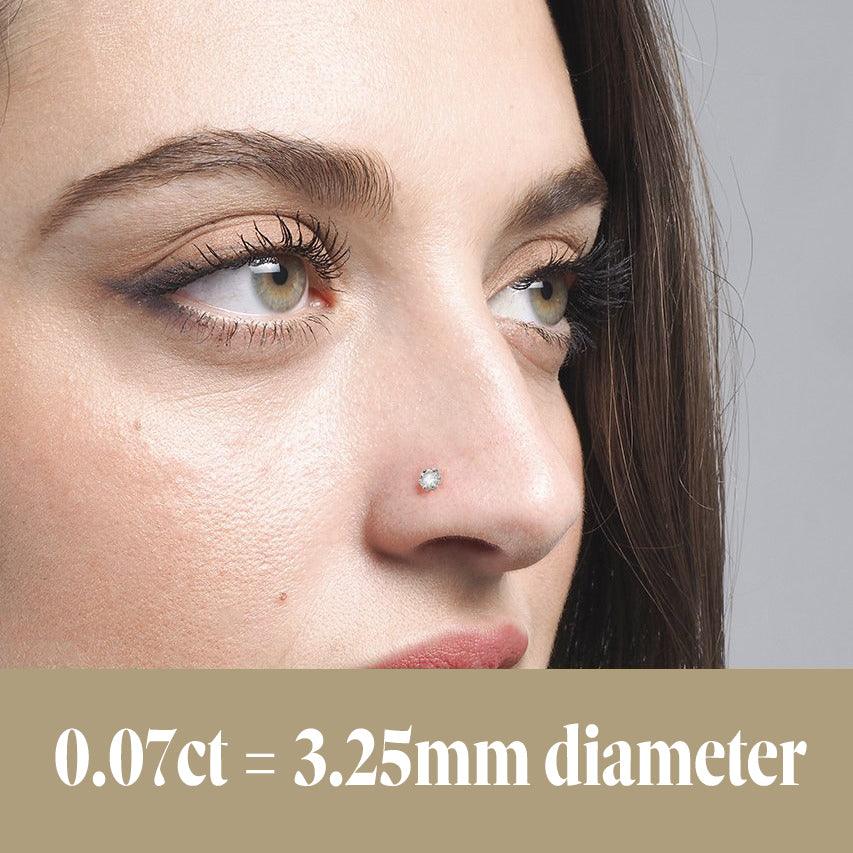 18ct Gold Diamond L Shaped Back Nose Stud (0.01ct - 0.10ct) - Image 8