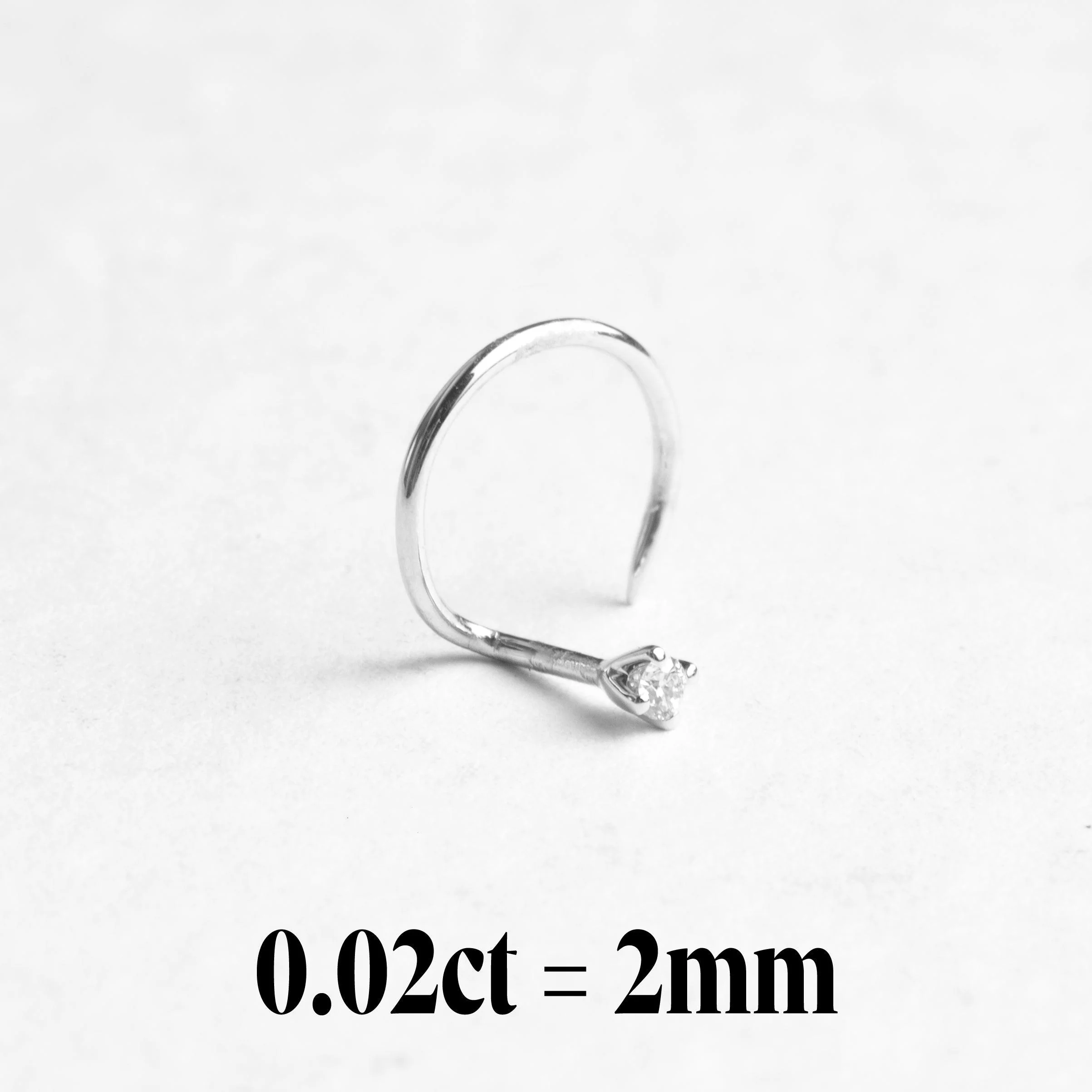 18ct Gold Diamond Wire Coil Back Nose Stud (0.01ct - 0.10ct) - Image 13