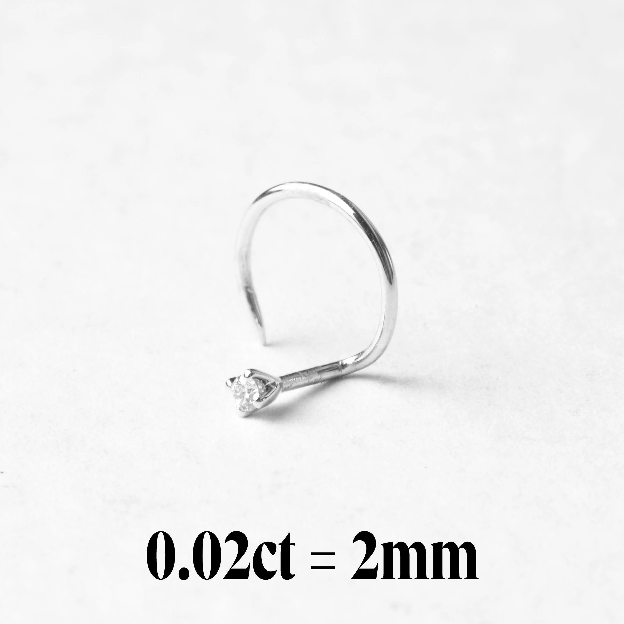18ct Gold Diamond Wire Coil Back Nose Stud (0.01ct - 0.10ct) - Image 14