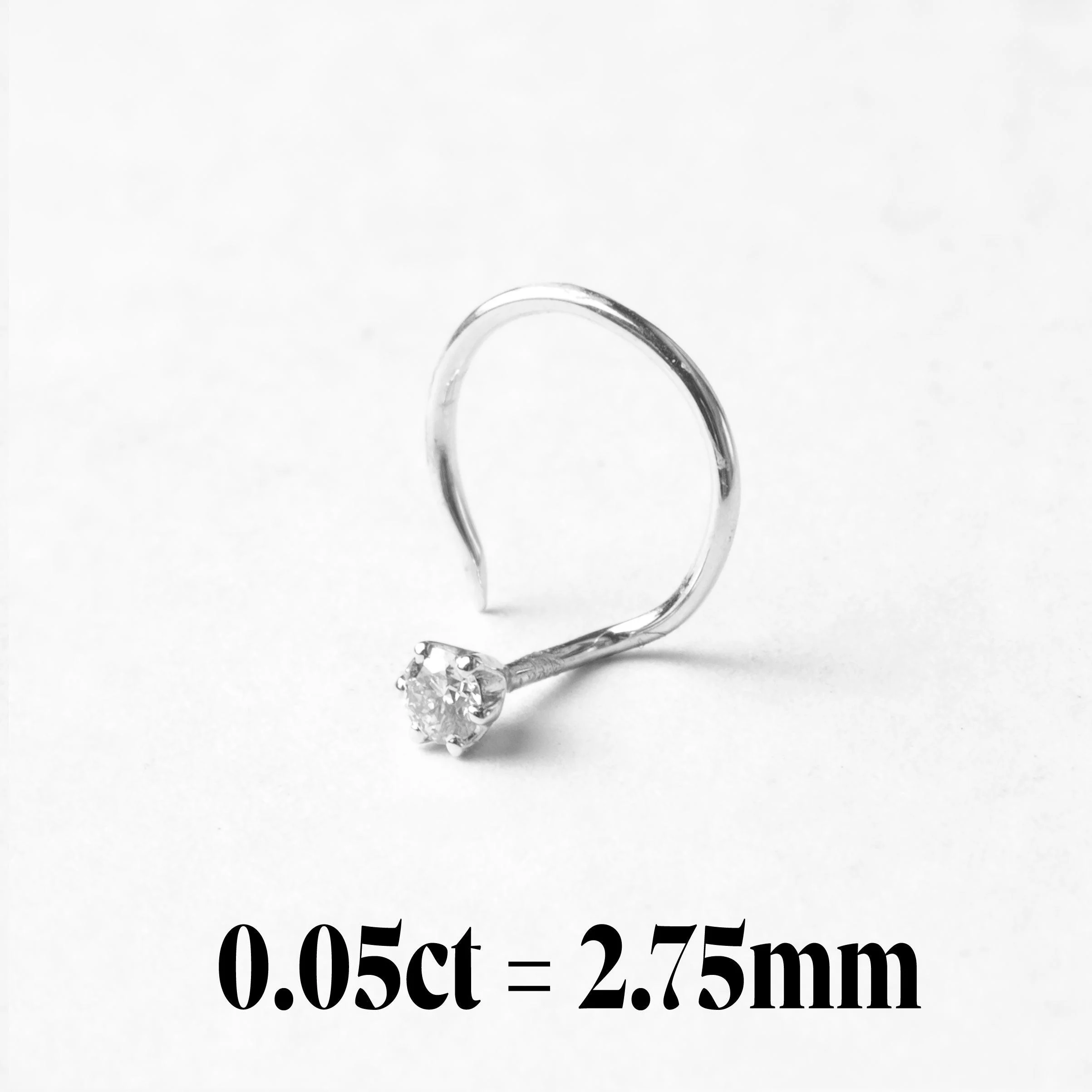 18ct Gold Diamond Wire Coil Back Nose Stud (0.01ct - 0.10ct) - Image 18