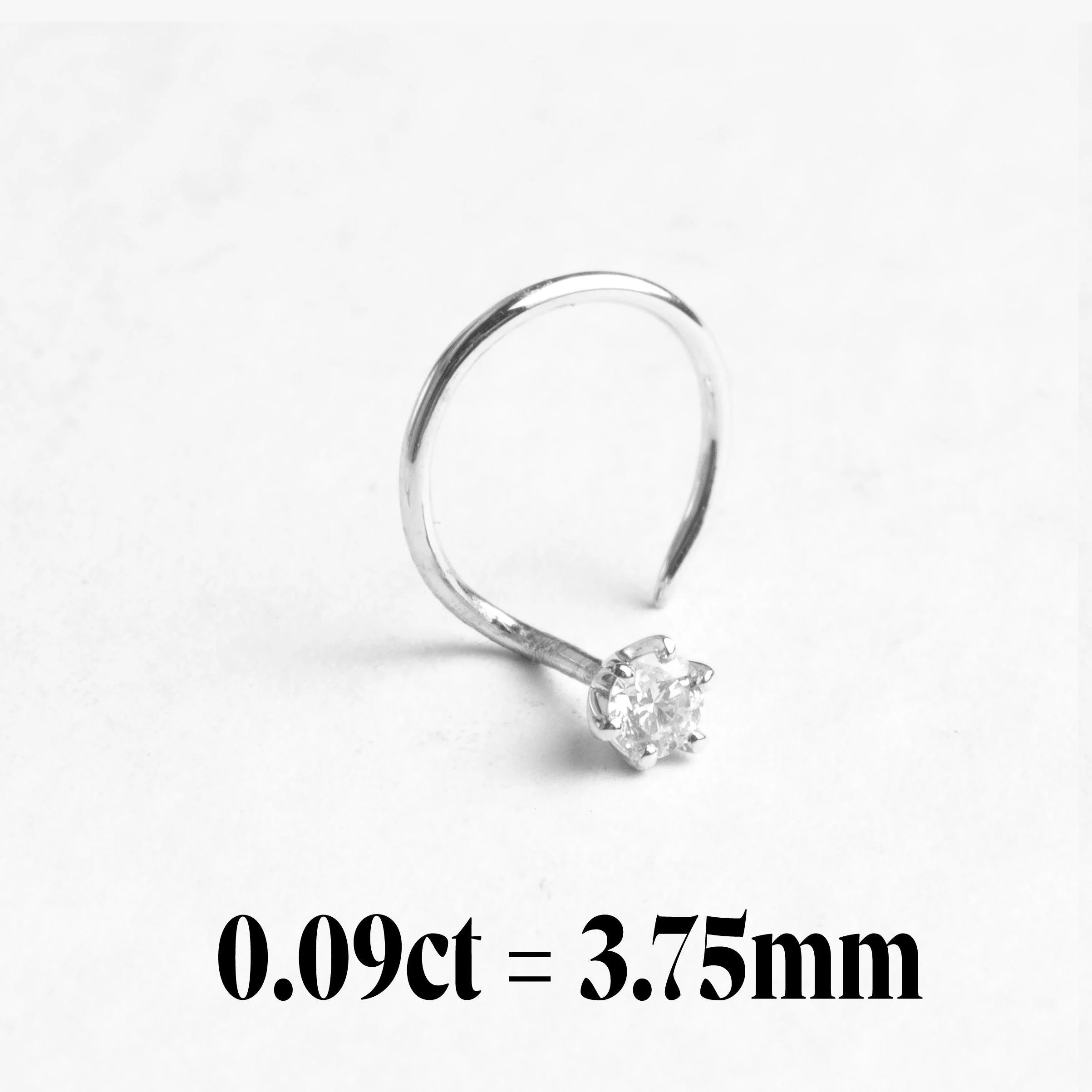 18ct Gold Diamond Wire Coil Back Nose Stud (0.01ct - 0.10ct) - Image 21