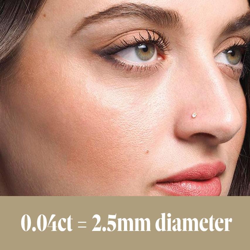 18ct Gold Diamond Wire Coil Back Nose Stud (0.01ct - 0.10ct) - Image 6