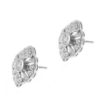 18ct White Gold Diamond Stud Earrings - - Image 3