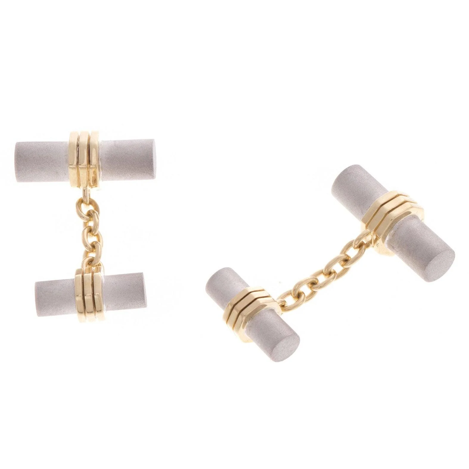18ct White & Yellow Gold Men's Cufflinks CU-2537 - Image 3