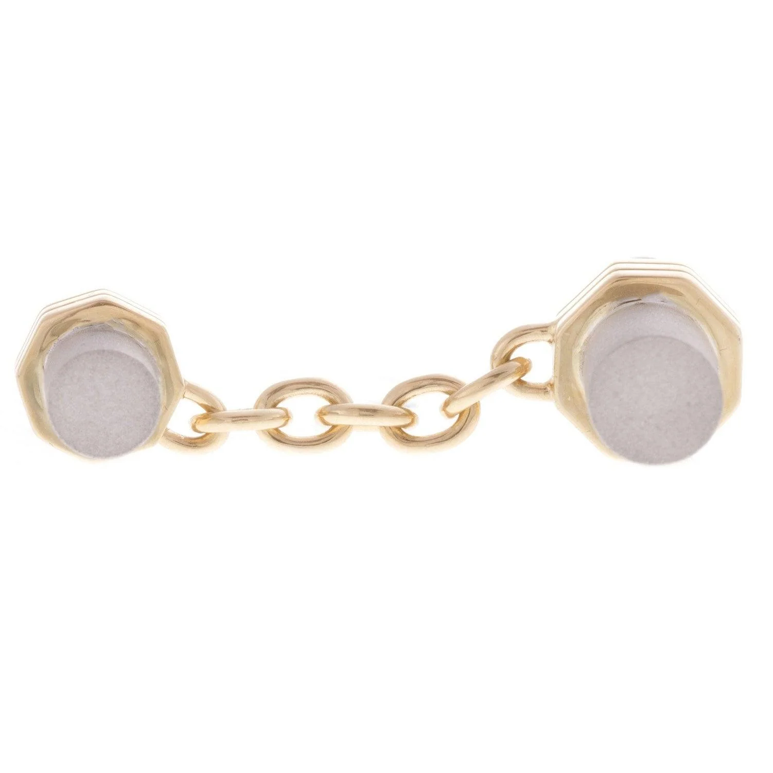 18ct White & Yellow Gold Men's Cufflinks CU-2537 - Image 4