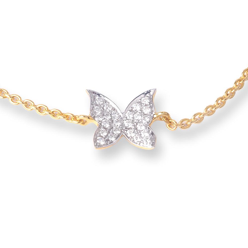 18ct Gold Diamond Bracelet with Butterfly & Infinity – Adjustable Fit - Image 3
