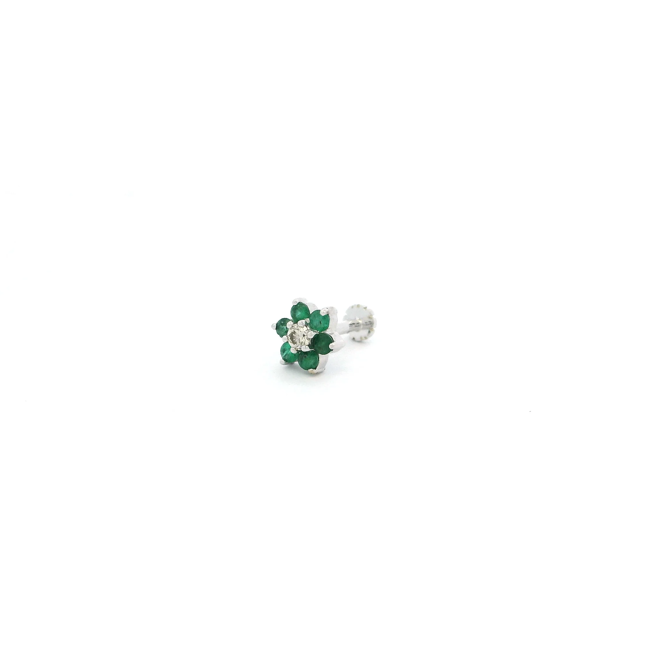 18ct Gold Diamond and Emerald / Sapphire / Ruby / Amethyst / Turquoise Screw Back Nose Stud - Image 16
