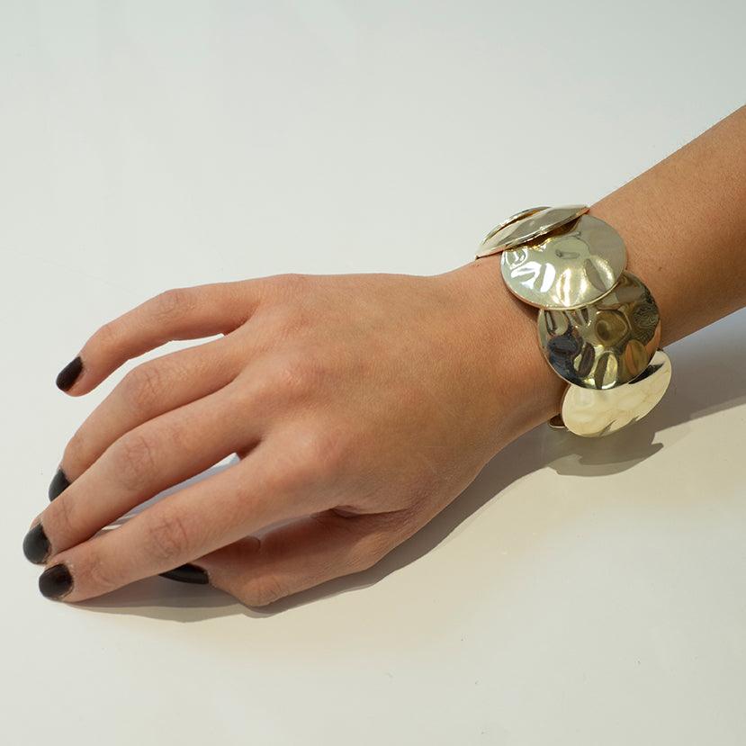 9ct Gold Plated Disc Fashion Bangle - Image 3