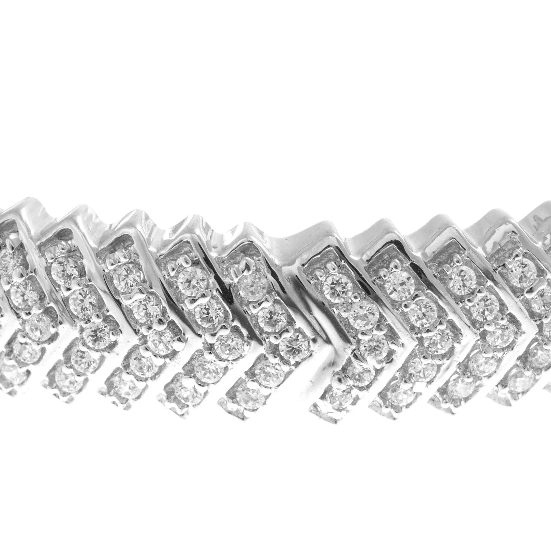 18ct White Gold Bangle with Cubic Zirconia Stones - Timeless White Gold Bangle - Image 3