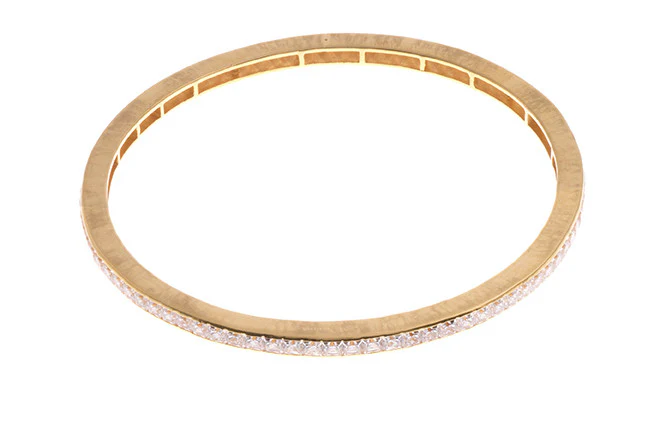 Stone Set 22ct Gold and Cubic Zirconia Bangles - Image 4